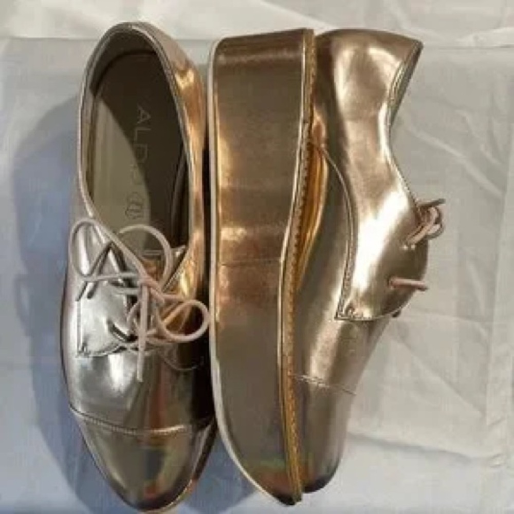 Aldo Metallic Platform Shoes